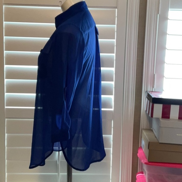 a'gaci Navy Sheer Blouse - Picture 4 of 5